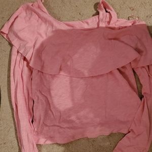 Long-sleeved asymmetrical top